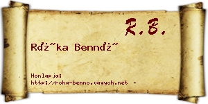 Róka Bennó névjegykártya